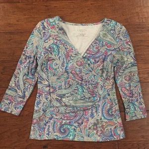 Talbots Faux Wrap Blouse